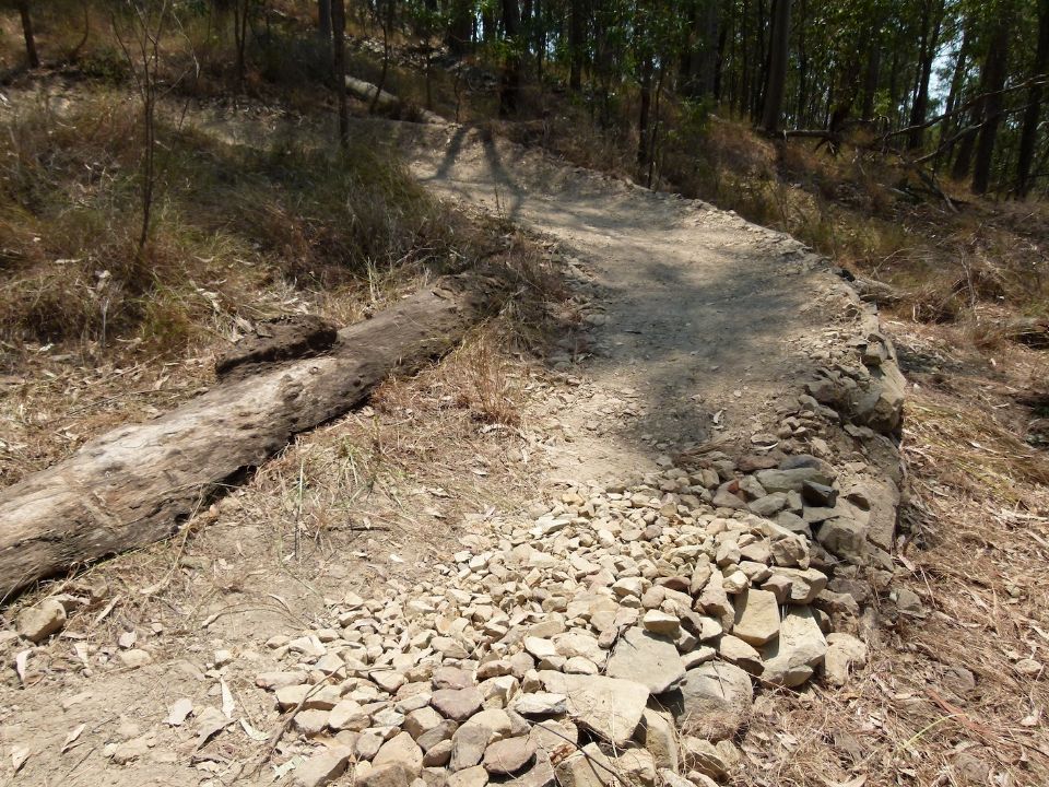 An open stone on rock drain